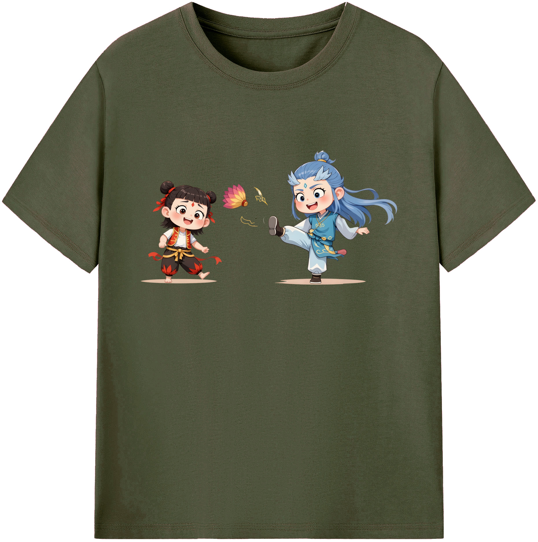 （画像用） Ne Zha 2 ナタ 魔童の大暴れ 綿100％ メンズ半袖Tシャツ｜肌触りやわらか＆通気性